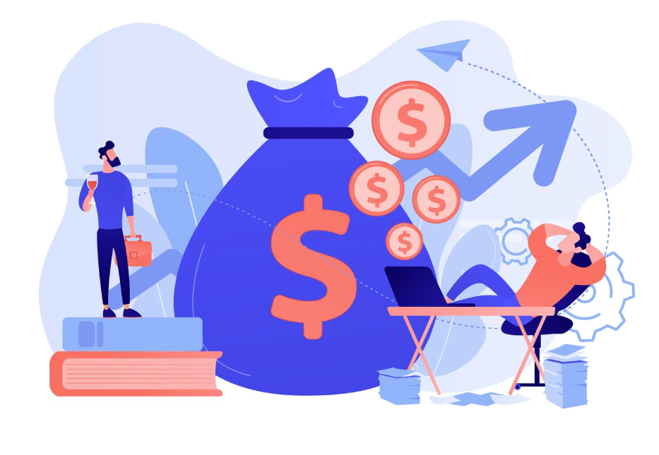 Personas pensando en beneficios económicos